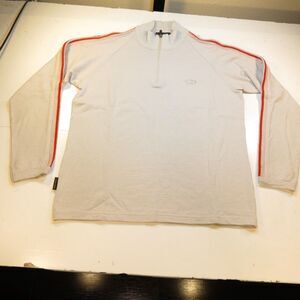 ICEBREAKER Mens Sweater Sz L  1/4 ZIP MERINO WOOL Thumbholes